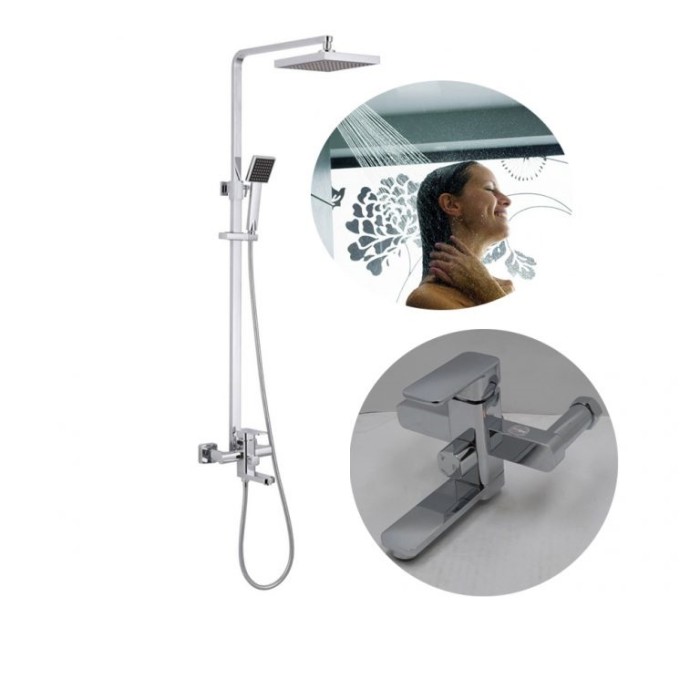 Bộ Sen Cây Vuông SC-4200 Inox 304 Sang Trọng, Bền Bỉ, Chống Gỉ Sét, Chính Hãng, Giá Tốt
