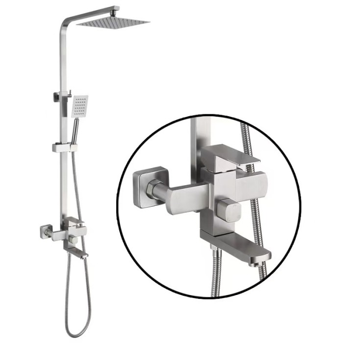 Bộ Sen Cây Vuông SC-4200 Inox 304 Sang Trọng, Bền Bỉ, Chống Gỉ Sét, Chính Hãng, Giá Tốt