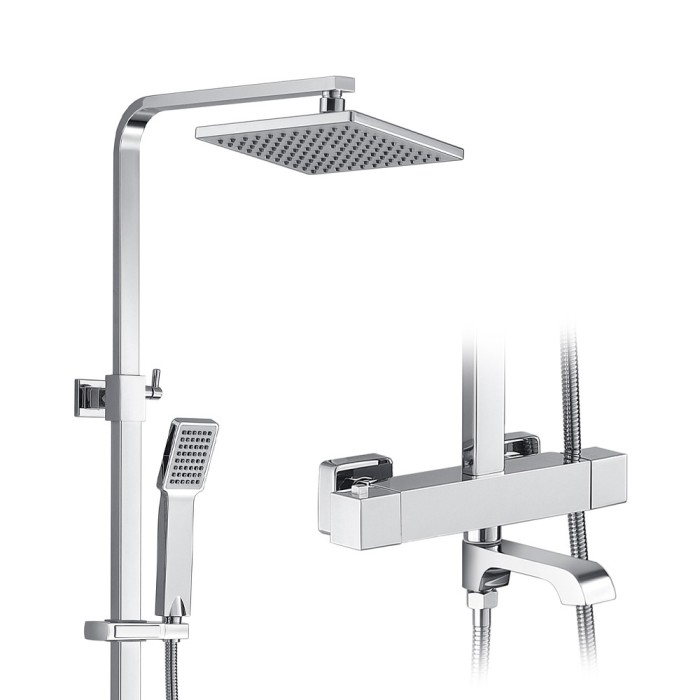 Cây sen tắm, sen cây vuông nhiệt độ Gobe SC-4235 chất liệu hợp kim đồng đánh bóng, thiết kế hiện đại, bền bỉ, BH 5 năm