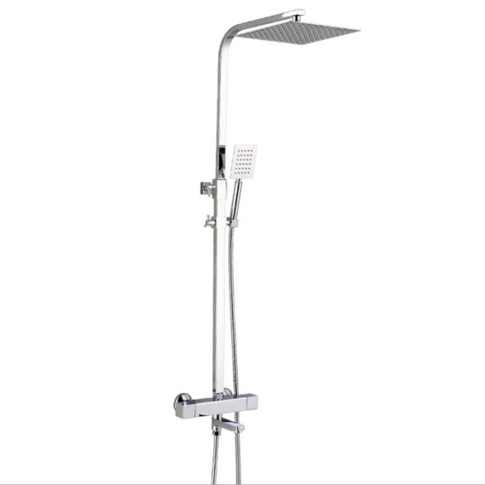 Cây sen tắm, sen cây vuông nhiệt độ Gobe SC-4235 chất liệu hợp kim đồng đánh bóng, thiết kế hiện đại, bền bỉ, BH 5 năm