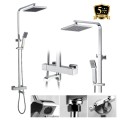 Cây sen tắm, sen cây vuông nhiệt độ Gobe SC-4235 chất liệu hợp kim đồng đánh bóng, thiết kế hiện đại, bền bỉ, BH 5 năm