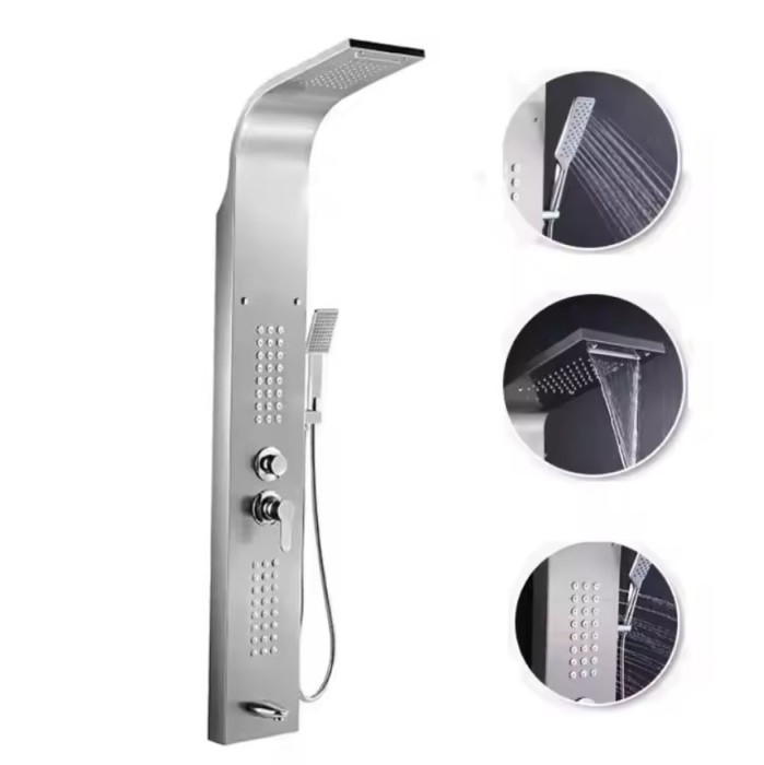 Bộ sen cây nóng lạnh Aurela SC-4525 thiết kế phun mưa đa điểm hiện đại, sang trọng cho phòng tắm.