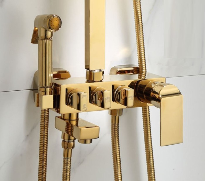 Cây sen tắm đứng, Bộ sen cây nhiệt độ Aurela SC-4425 Chất Liệu Đồng Nguyên Khối – Vững Chắc và Bền Bỉ Theo Thời Gian