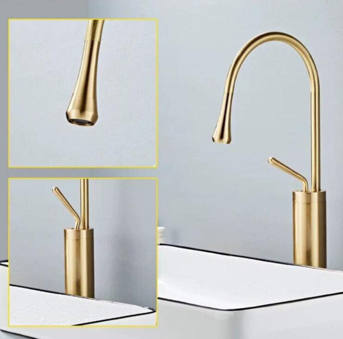 Vòi Nước Bồn Rửa Mặt Lavabo Cao Cấp V-5800V - Kiệt Tác Đồng Nguyên Khối Cho Phòng Tắm Đẳng Cấp