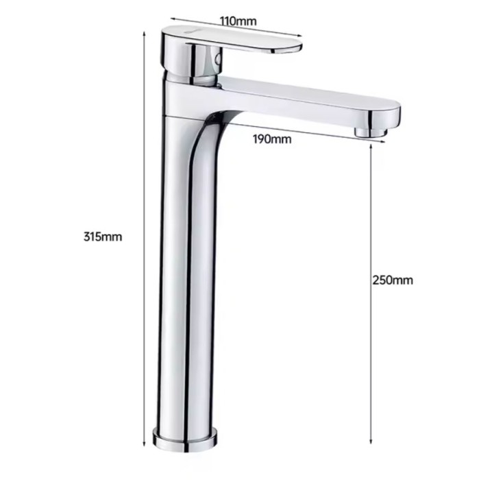 Vòi nước lavabo cao gobe V-5745 thân cao - sang trọng - thiết kế hiện đại, bền đẹp.