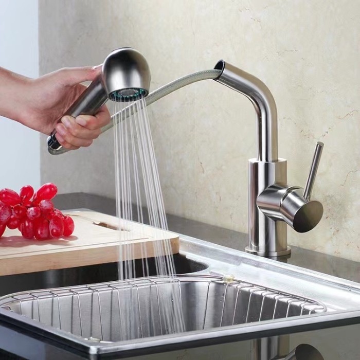 Vòi rửa bát dây rút VB-3170 Inox 304 – Xoay 360 độ Linh hoạt, bền đẹp cho mọi gian bếp.