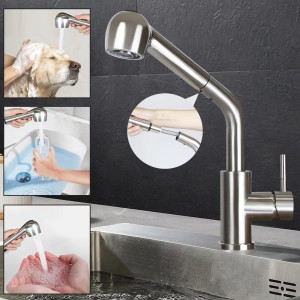 Vòi rửa bát dây rút VB-3170 Inox 304 – Xoay 360 độ Linh hoạt, bền đẹp cho mọi gian bếp.