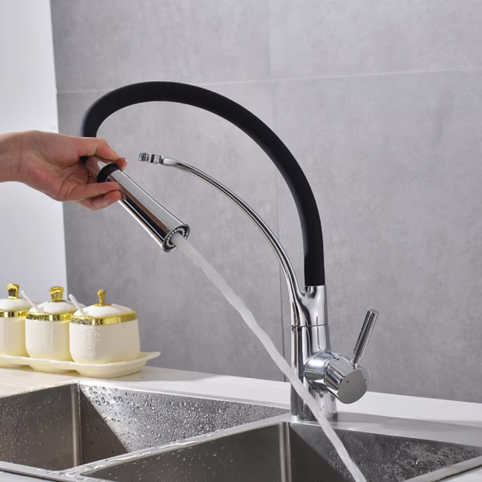 Vòi Rửa Bát Cần Cao Su Đen Gobe VB-3230 - Hiện Đại – Linh Hoạt – Bền Bỉ Theo Thời Gian