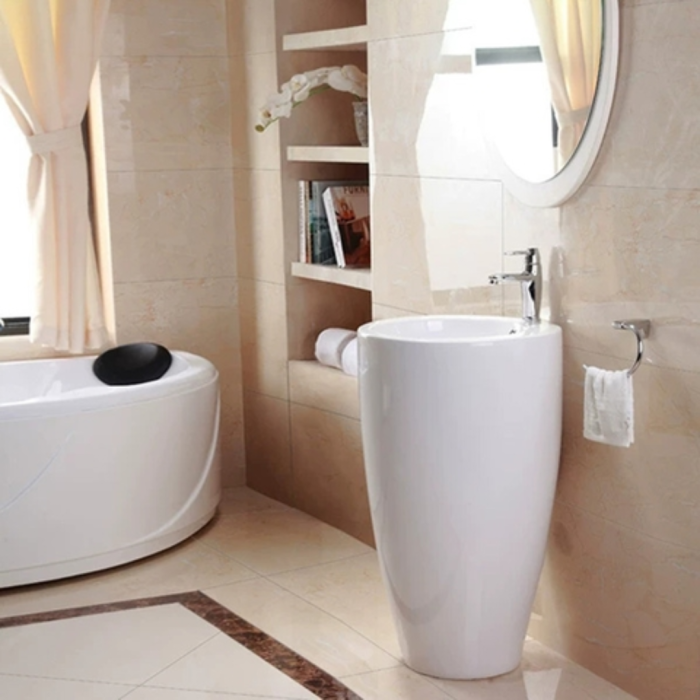 Chậu rửa mặt chân đứng Gobe C-6850 – Sang trọng, hiện đại và tiện nghi vượt trội