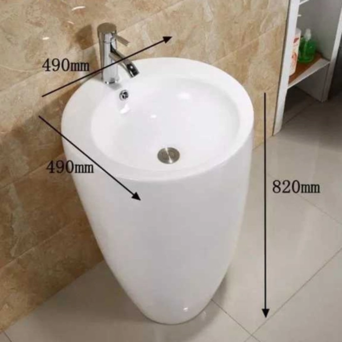 Chậu rửa mặt chân đứng Gobe C-6850 – Sang trọng, hiện đại và tiện nghi vượt trội