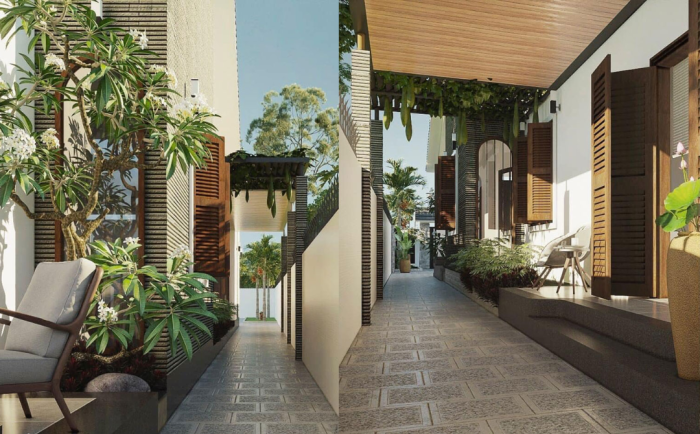 Mẫu nhà vườn cấp 4 – 4 phòng ngủ 225m² - Không gian sống hiện đại giữa thiên nhiên xanh mát