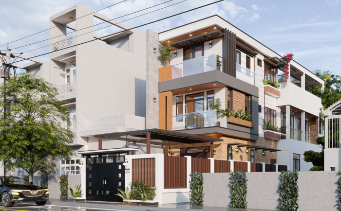 Mẫu nhà ống 3 tầng 2 mặt tiền 5x20m – Giải pháp tối ưu cho gia đình hiện đại