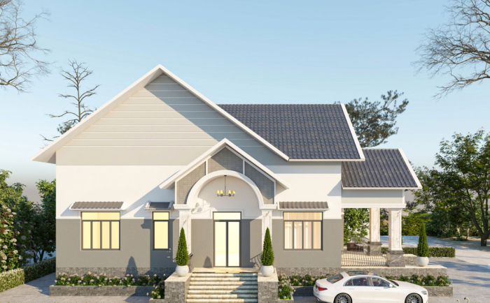 Mẫu nhà cấp 4 mái Thái 3 phòng ngủ 8x16m – Không gian sống lý tưởng cho gia đình Việt