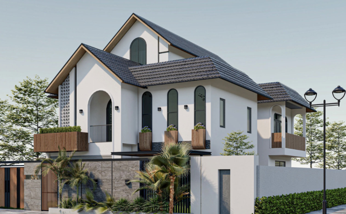 Mẫu biệt thự hiện đại 2 tầng 5 phòng ngủ 10x20m