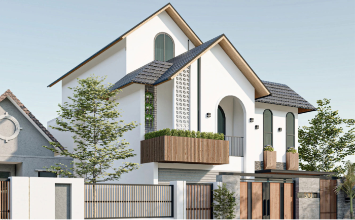 Mẫu biệt thự hiện đại 2 tầng 5 phòng ngủ 10x20m
