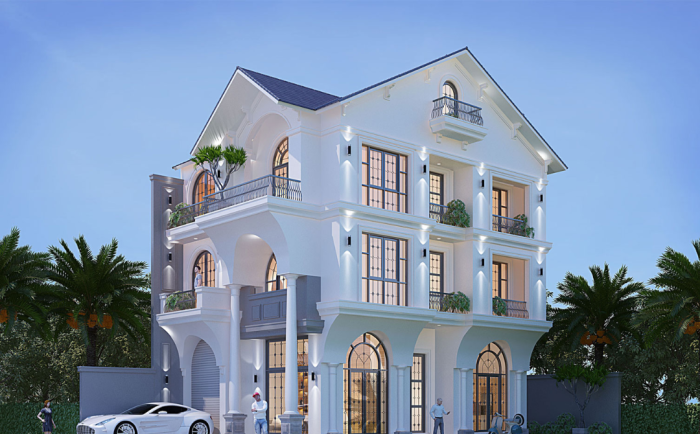 Mẫu nhà phố 3 tầng mái Thái 5 phòng ngủ 10x12m – Không gian sống đẳng cấp cho đại gia đình