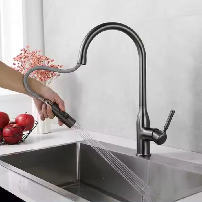 Vòi Rửa Bát Dây Rút Gobe VB-3235 Nóng Lạnh Đa Năng, Nâng Tầm Tiện Nghi Nhà Bếp.