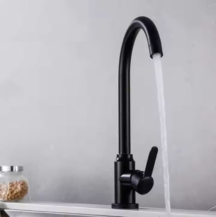 Vòi bồn rửa bát Gobe VB-3125 đúc đồng nguyên khối, mạ xi đen 7 lớp đen sang trọng,  siêu bền.