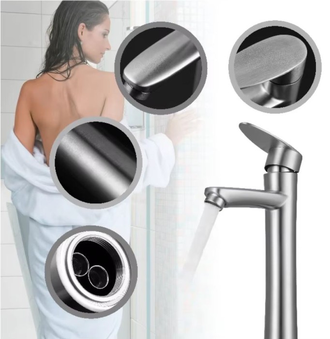 Vòi lavabo đứng V-5805 Vòi chậu rửa nóng lạnh, tiện lợi cho mọi gia đình
