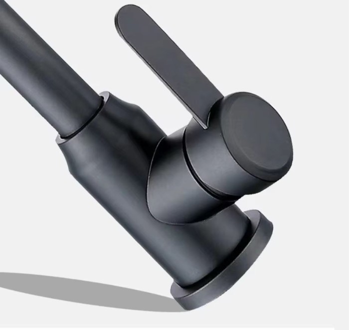 Vòi bồn rửa bát Gobe VB-3125 đúc đồng nguyên khối, mạ xi đen 7 lớp đen sang trọng,  siêu bền.