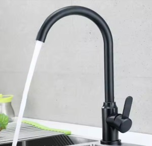 Vòi bồn rửa bát Gobe VB-3125 đúc đồng nguyên khối, mạ xi đen 7 lớp đen sang trọng,  siêu bền.