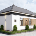 Mẫu nhà cấp 4 mái Nhật 5 phòng ngủ 8x24m – Giải pháp lý tưởng cho gia đình nhiều thế hệ