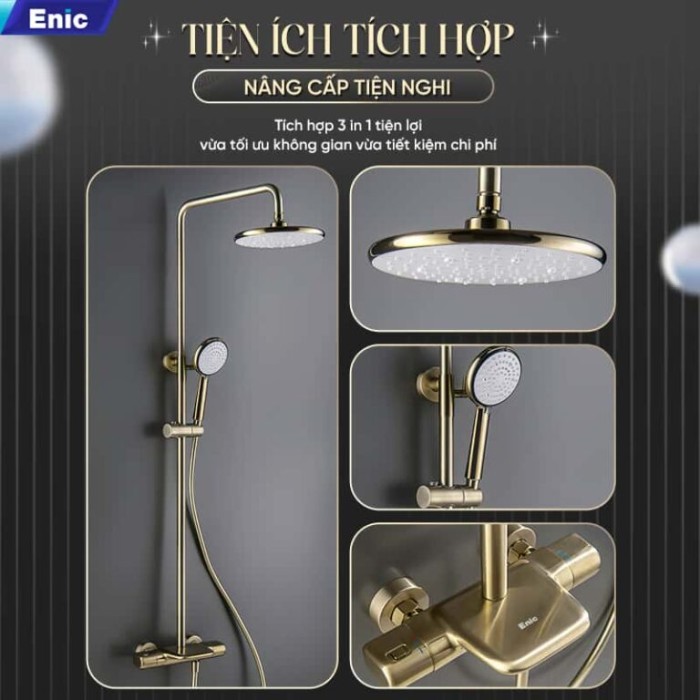 Cây Sen Tắm Đứng Cao Cấp Enic A25 Thiết Kế Hiện Đại, Nâng Tầm Phòng Tắm Sang Trọng