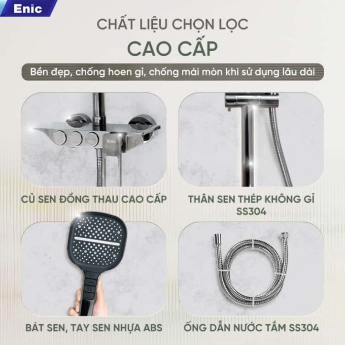 Sen Cây Tắm đứng cao cấp Enic S35 Thiết Kế Hiện Đại, Chất Lượng, Bền Đẹp Cho Phòng Tắm Sang Trọng
