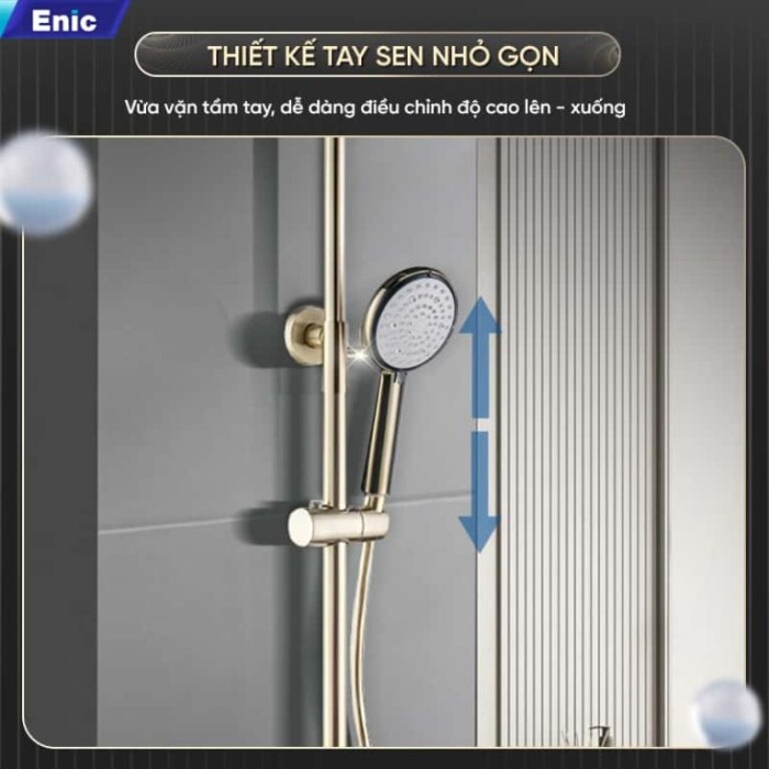 Cây Sen Tắm Đứng Cao Cấp Enic A25 Thiết Kế Hiện Đại, Nâng Tầm Phòng Tắm Sang Trọng