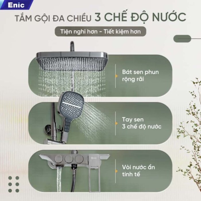 Sen Cây Tắm đứng cao cấp Enic S35 Thiết Kế Hiện Đại, Chất Lượng, Bền Đẹp Cho Phòng Tắm Sang Trọng