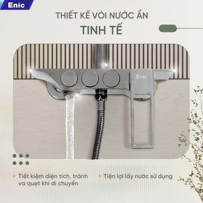 Sen Cây Tắm đứng cao cấp Enic S35 Thiết Kế Hiện Đại, Chất Lượng, Bền Đẹp Cho Phòng Tắm Sang Trọng