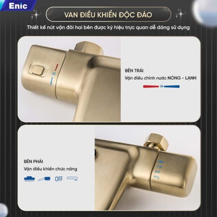 Cây Sen Tắm Đứng Cao Cấp Enic A25 Thiết Kế Hiện Đại, Nâng Tầm Phòng Tắm Sang Trọng