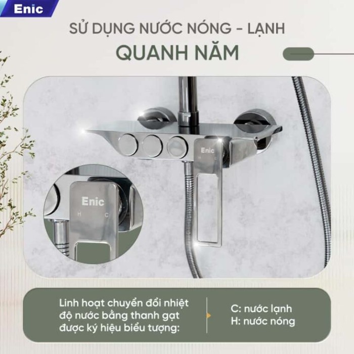 Sen Cây Tắm đứng cao cấp Enic S35 Thiết Kế Hiện Đại, Chất Lượng, Bền Đẹp Cho Phòng Tắm Sang Trọng