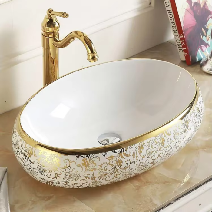 Chậu rửa mặt nghệ thuật Gobe C-6355 – Tôn vinh không gian sống với thiết kế elip sang trọng