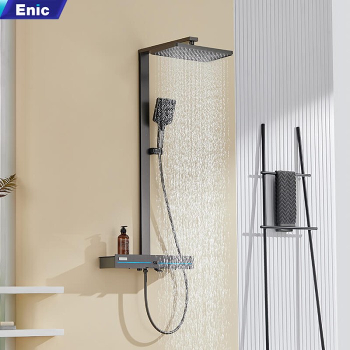 Vòi sen tắm đứng cao cấp Enic MD35 tay sen 4 chế độ nước xoay 360 độ.