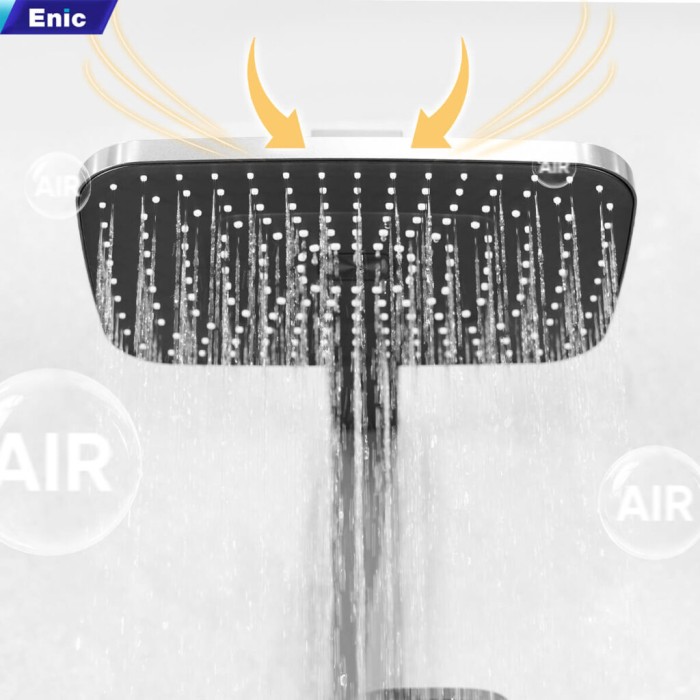 Bộ vòi sen nóng lạnh thông minh Enic TD07 đèn LED xung quanh kết hợp màn hình hiển thị thông số nhiệt độ.