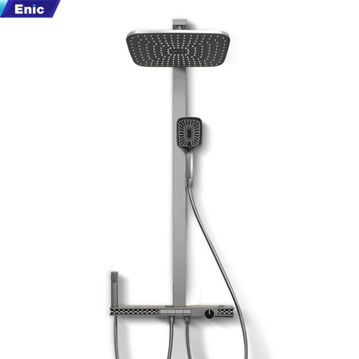 Bộ vòi sen nóng lạnh thông minh Enic TD07 đèn LED xung quanh kết hợp màn hình hiển thị thông số nhiệt độ.